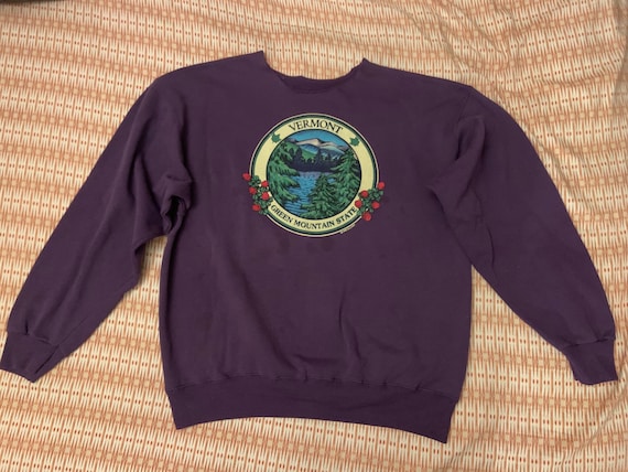 1990s Purple Vermont Green Mountain State Cropped… - image 1