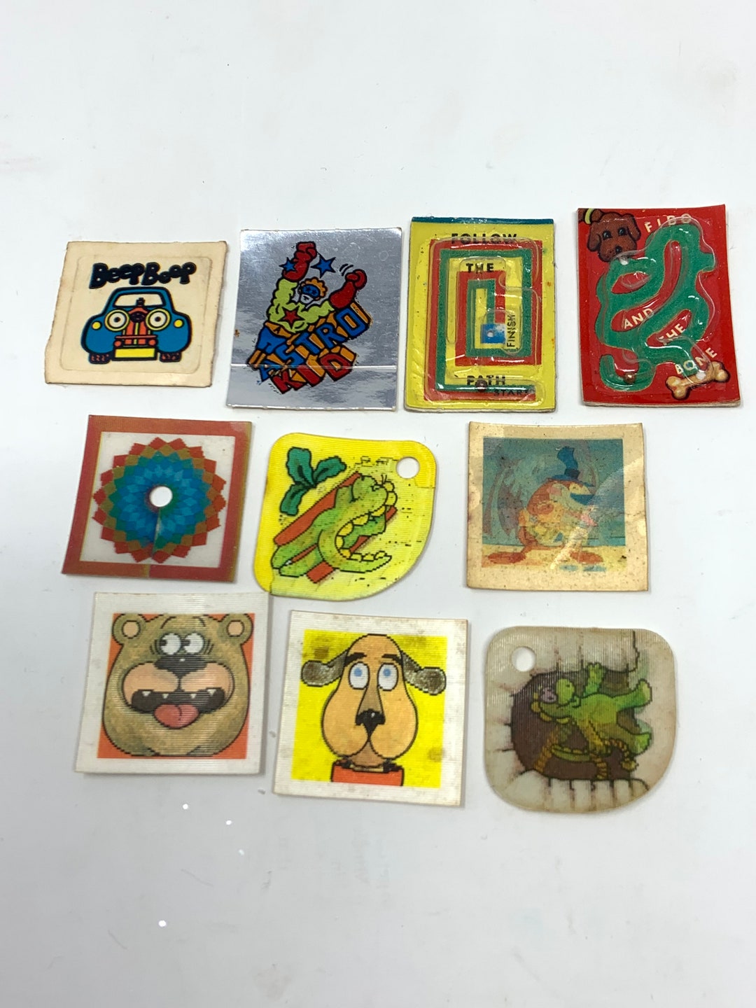 Cracker Jack Prize Lot - Lenticular Stickers / Mini Mazes / Decals