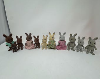 11 pc Bunny Family Lot - Maple Town Story / Sylvanian Families / Calico Critters