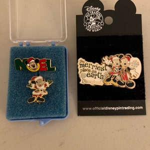 Disney Parks Christmas Pins 3pc Lot - Disneyland Walt Disney Mickey Noel