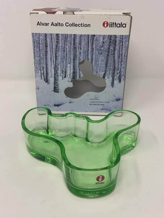  Aalto Bowl グリーンガラス Alvar Aalto Water Green Bowl W/box - 5.5” X 4” / Glass Finland - Etsy