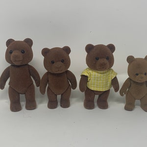 4 pc Bear Family Lot - Maple Town Story / Sylvanian Families / Calico Critters