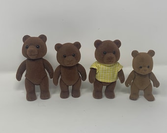 4 pc Bear Family Lot - Maple Town Story / Sylvanian Families / Calico Critters