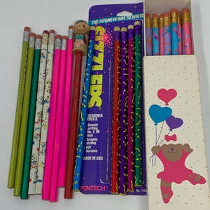 NOS Vintage Pencil Lot - 23 pc / Unsharpened Pentech Sizzlers and more