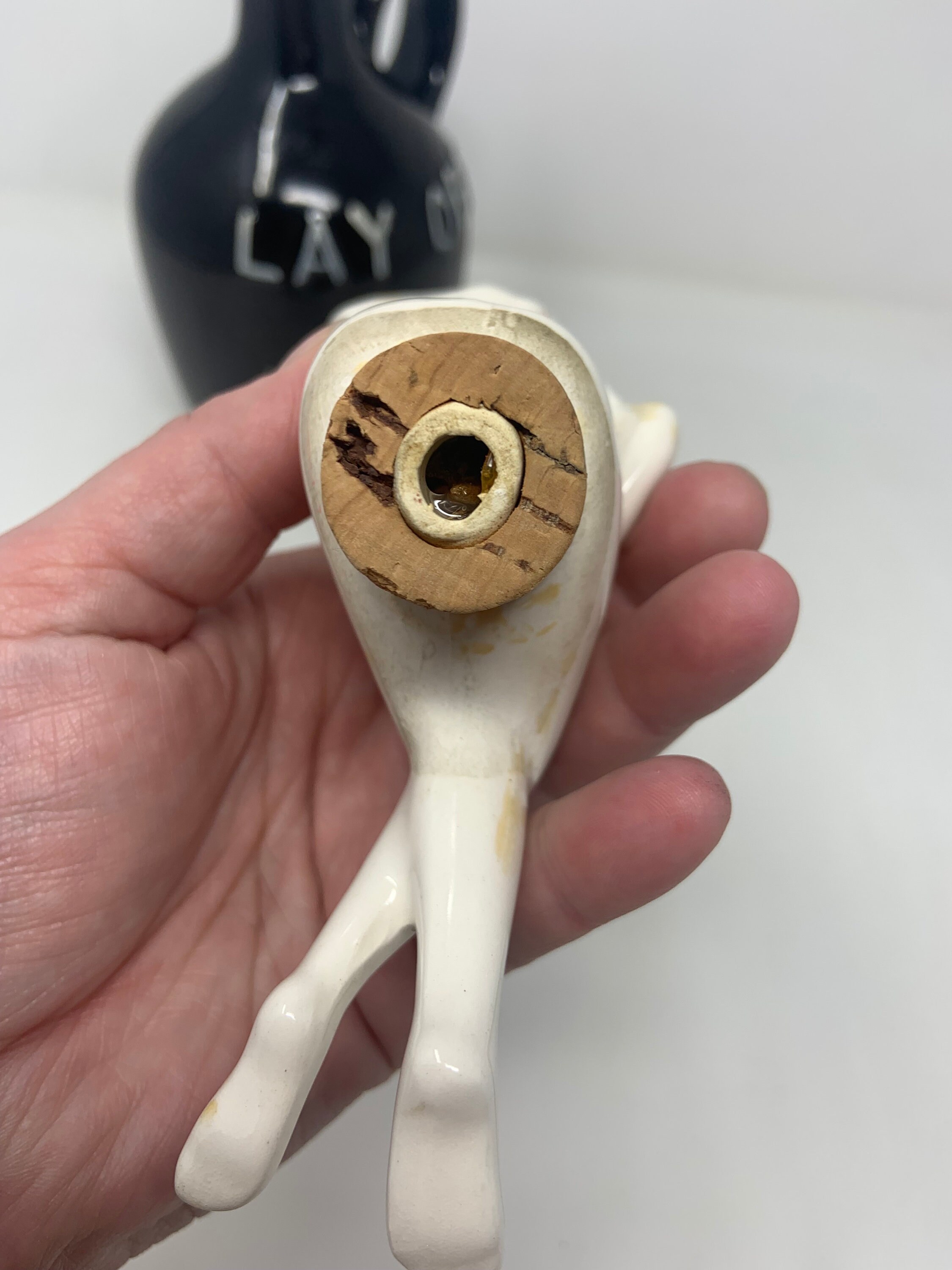 希少品！70's〜アメリカアンティーク　女性の裸体デザイン小物入れ容器　USA Vintage Naked Lady “lay off This is the Old Man's Private