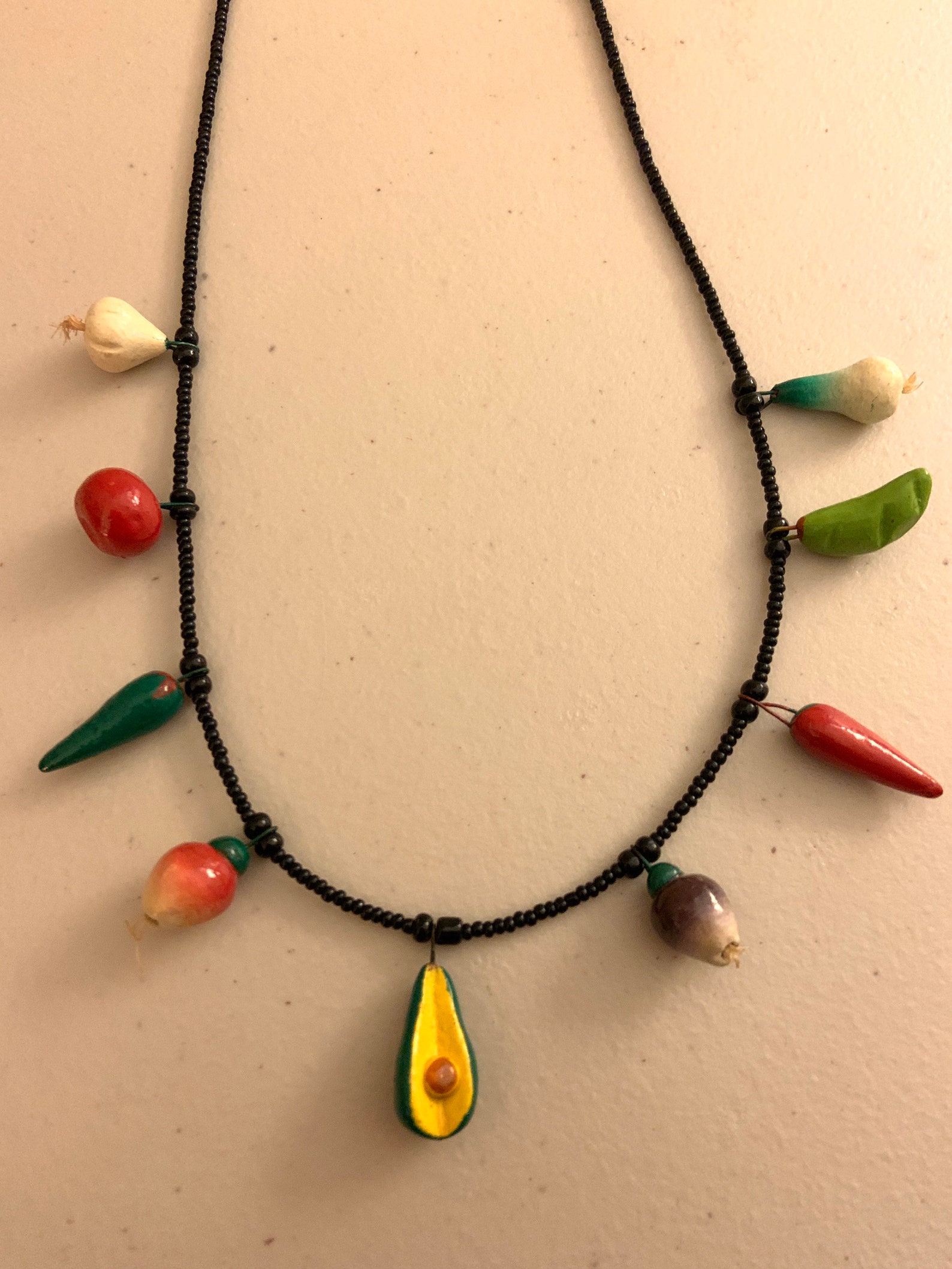 Spicy or Mild Vegetable/Produce Necklace Garlic Avocado Etsy