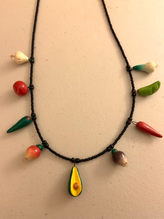 Veggies/Produce Beaded Necklace - Handmade Charms… - image 4