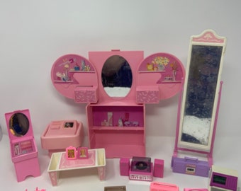 Vintage Barbie Home Furnishings Appliances - Secret Vanity Computers Phones Turntable TV