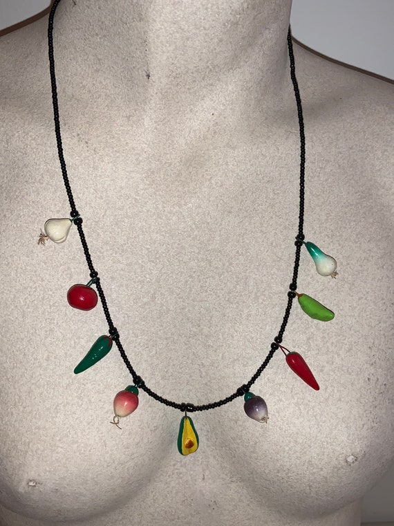 Veggies/Produce Beaded Necklace - Handmade Charms… - image 2