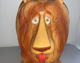 13” Lion Figural Blow Mold Bank / Play Pal Plastics (1971) - Lippy