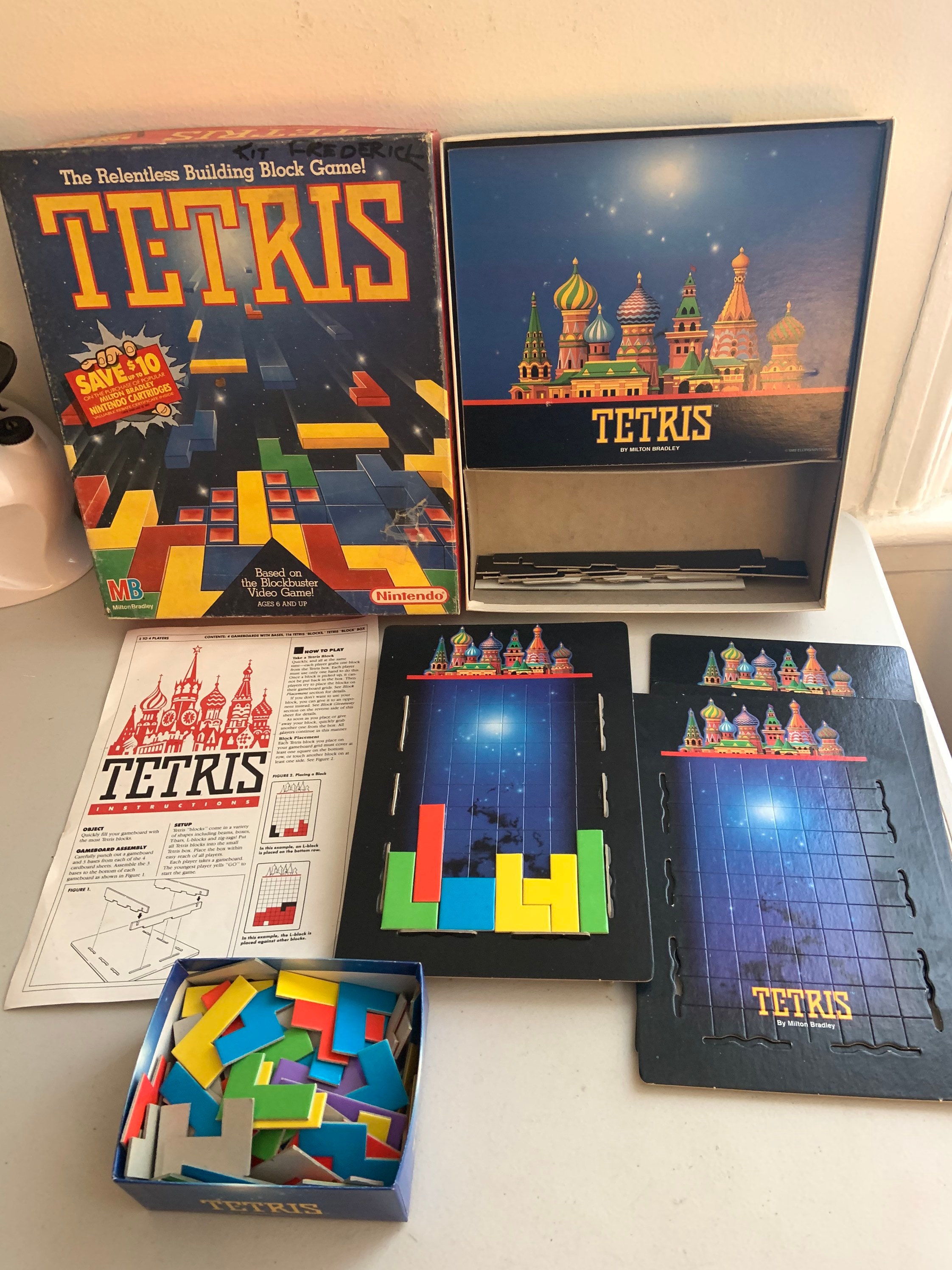 Nintendo Tetris Board Game / Milton Bradley 1990 Elorg -  Israel