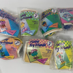 7pc NIP lot - McDonalds Fry Kids Happy Meal Toys (1989) Pirate Hoops Gadzooks