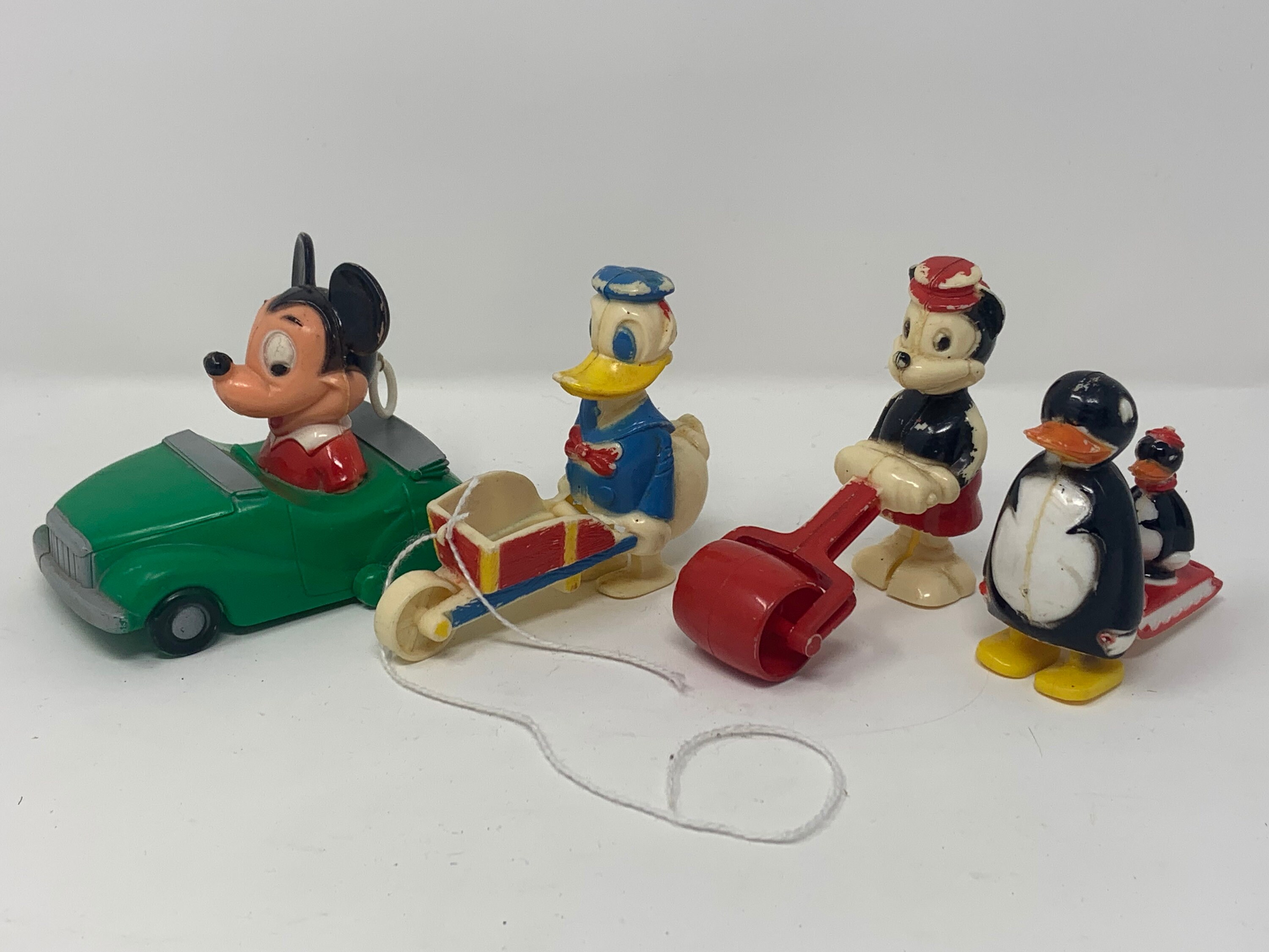 1960s Ramp Walker Toy Lot - Mickey Minnie Mouse Donald Duck Tricky
