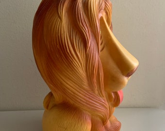 13” Lion Figural Blow Mold Bank / Play Pal Plastics (1971) - Lippy