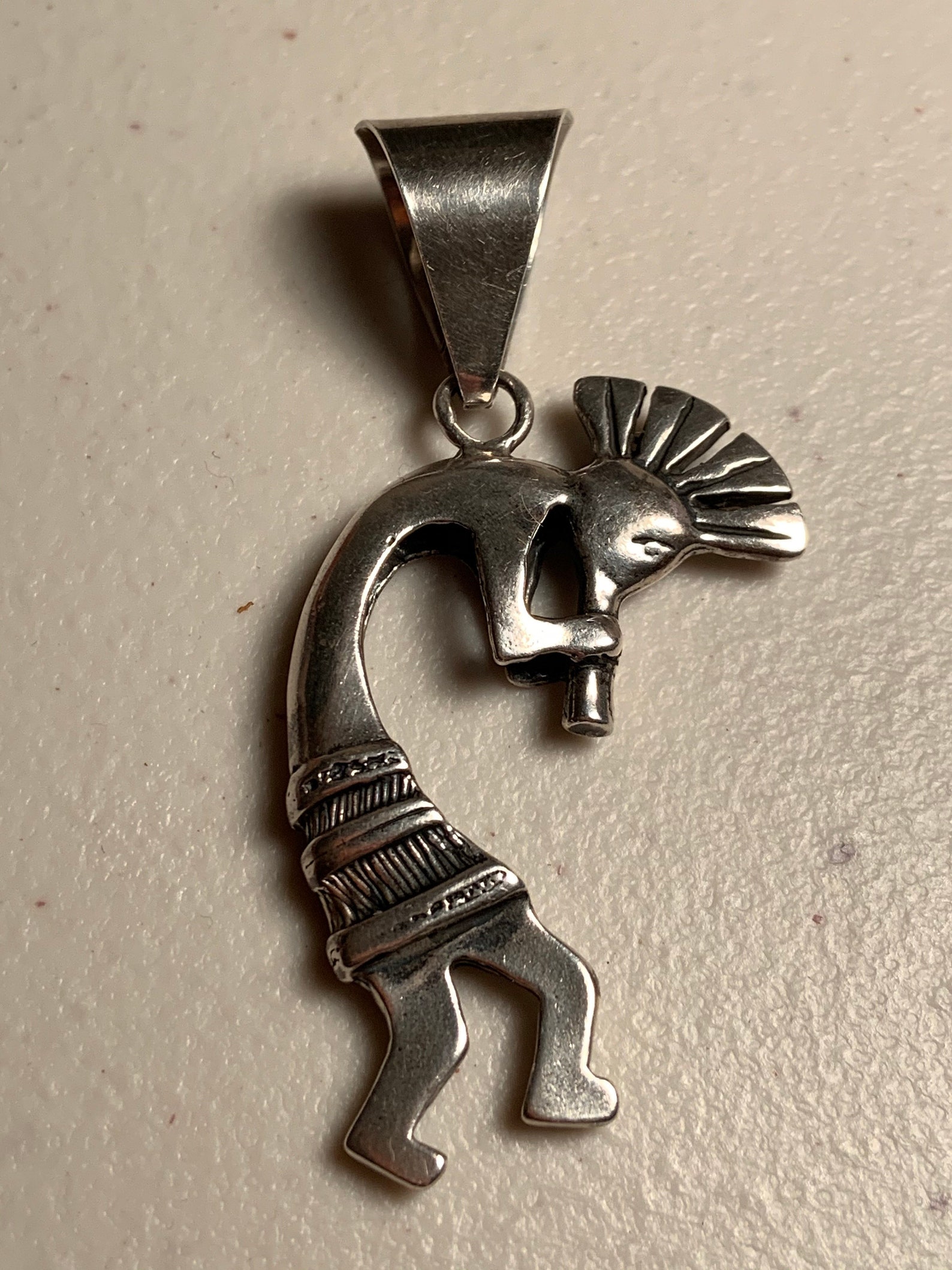 Vintage Large Kokopelli Sterling Silver Pendant on Bail 2.5/ - Etsy