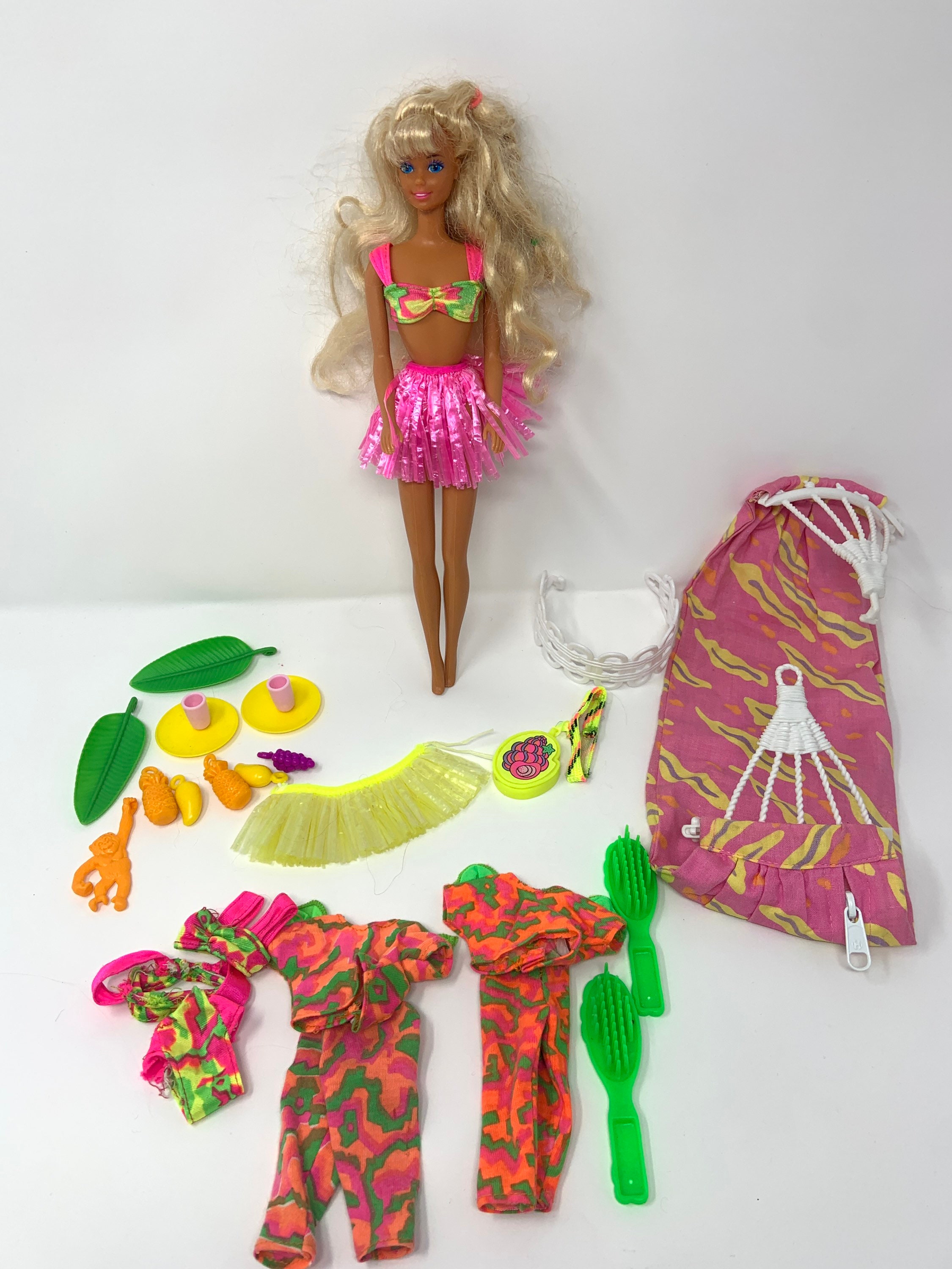 1990 Hawaiian Fun Barbie 5940Lot Hammock Hideaway Hip Fanny Pack