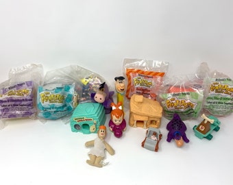 The Flintstones 14pc Toy Lot - Happy Meal Toys PEZ Pebbles Dino