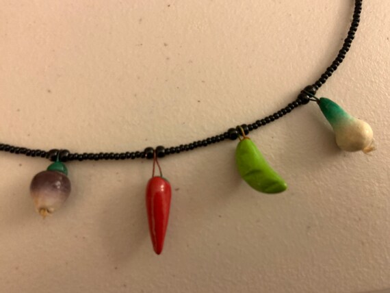 Veggies/Produce Beaded Necklace - Handmade Charms… - image 8