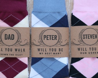 Personalized Groomsmen socks for your Groomsmen Proposal, Sock Label, Groomsmen Gift Box, Custom Socks, Wedding Socks, Groom socks