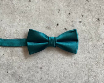 Teal Peacock Satin Silk Bow Ties for Men Wedding Bow Ties For Groomsmen Bohemian Wedding