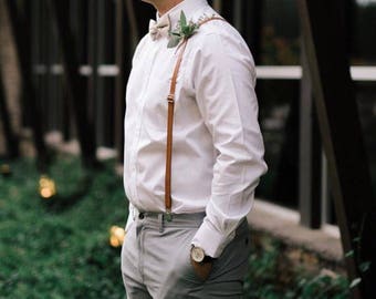 Navy Bow Tie Groomsmen Suspenders 