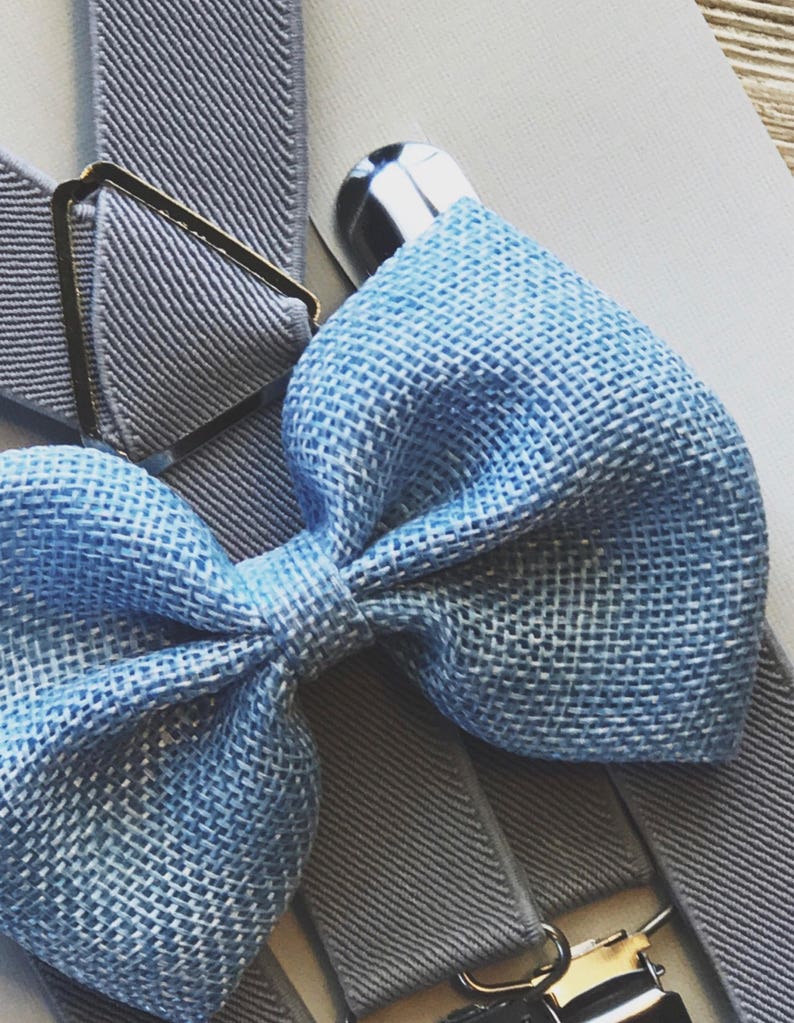 Baby Blue Bow Tie and Suspenders for Groomsmen Wedding Outfit Etsy