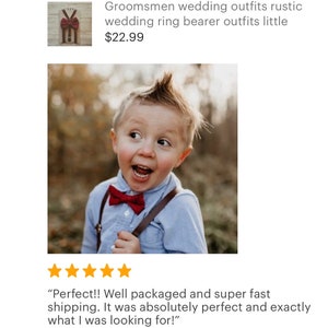 Groomsmen wedding outfits rustic wedding ring bearer outfits little boy suspenders and bow tie groomsmen suspenders baby ring bearer outfit image 4