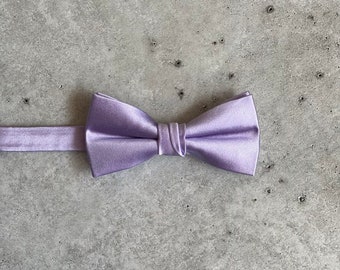 Iris Lavender Satin Silk Bow Ties for Men Wedding Bow Ties For Groomsmen Bohemian Wedding