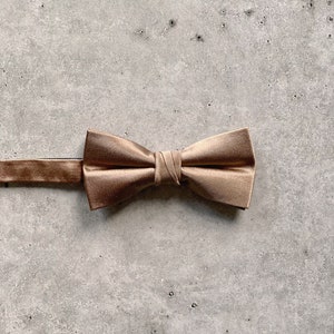 Taupe Satin Silk Bow Ties for Men Wedding Bow Ties For Groomsmen Bohemian Earth Toned Wedding BOW TIE