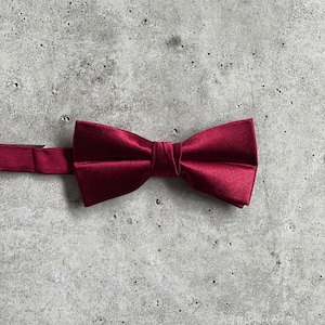 Crimson Wine Satin Bow Ties Neck Ties for Men Burgundy Wedding Bow Ties For Groomsmen Bohemian Wedding Rust Satin Wedding Ties