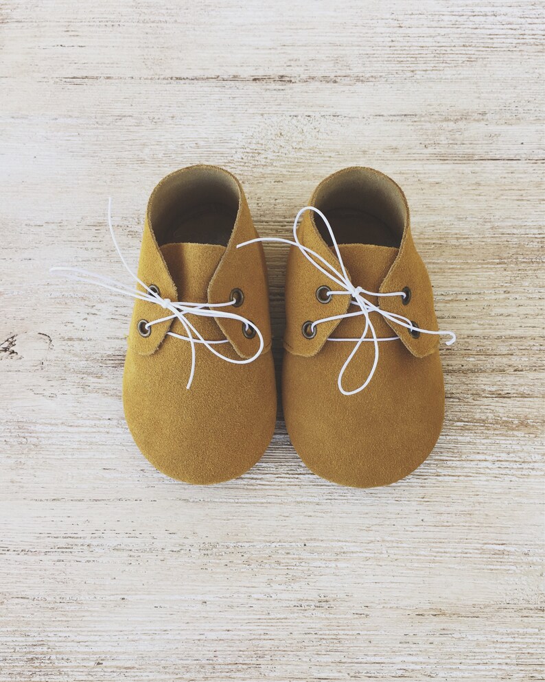 Mustard Oxford Shoes Baby Leather Toddler Shoes Gold Baby Etsy