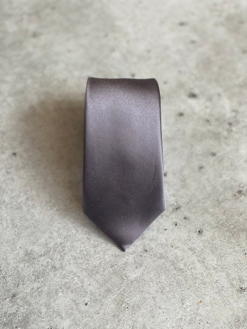 Dusty Lavender Gray Satin Silk Bow Ties for Men Wedding Bow Ties For Groomsmen Bohemian Wedding ADULT LONG NECK TIE