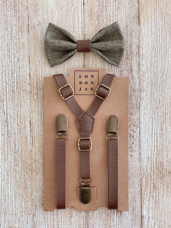 Olive Textured Leather Bow Tie Olive Textured Leather Bow Tie