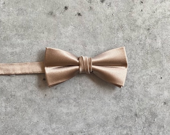 Champagne Satin Bow Ties for Men Wedding Bow Ties For Groomsmen Bohemian Wedding