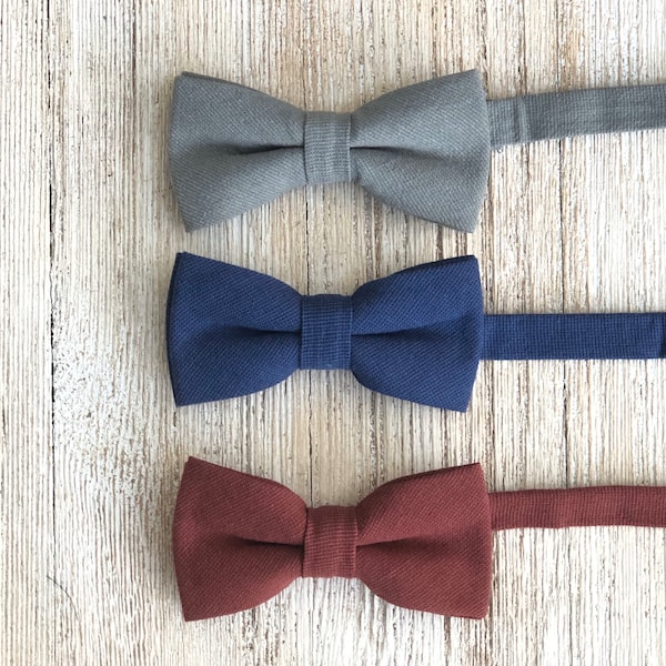 Sage Green Navy or Terracotta Bow Ties for Men and Kids Wedding Bow Ties For Groomsmen Bohemian Wedding Ring Bearer Outfit