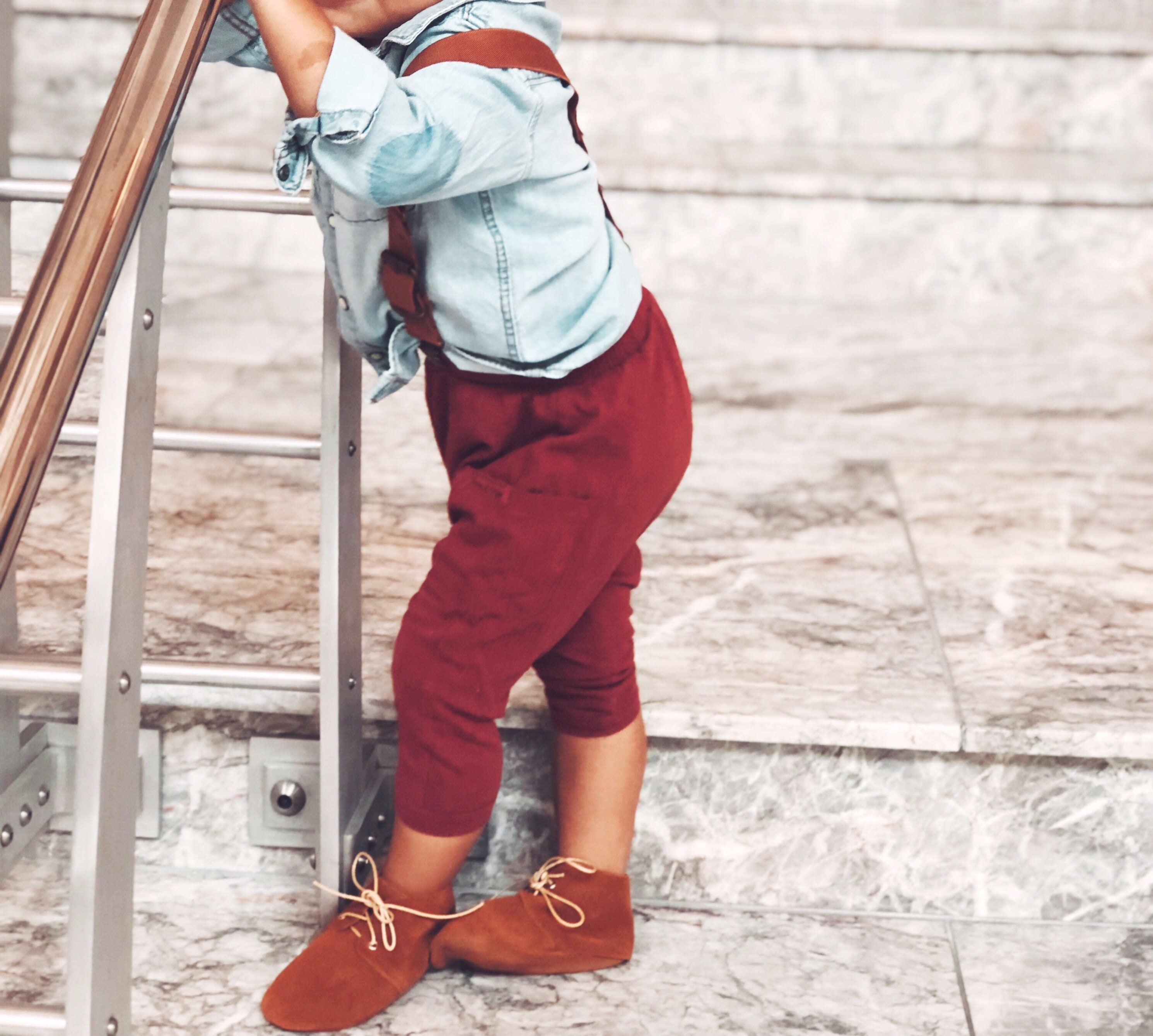 Brown Leather Baby Oxfords Baby Lace Up Boot Leather Baby Etsy