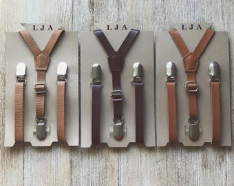 Faux leather Suspenders for Groom, Groomsmen, Ringbearer-Skinny 1/2” faux leather suspenders Rustic wedding Boho, Enchanted Forest,Beach