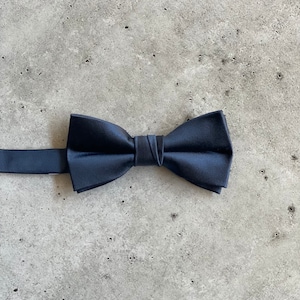 Galaxy Blue Satin Silk Bow Ties for Men Steel Blue Wedding Bow Ties For Groomsmen Bohemian Navy Wedding