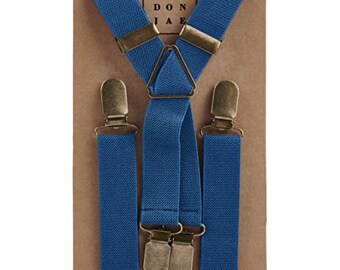 Air Force Blue Elastic Suspenders perfect for Wedding Groom, Groomsmen attire, Ring Bearer, toddler, Rustic, Vintage or Beach Wedding