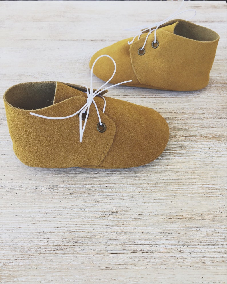 Mustard Oxford Shoes Baby Leather Toddler Shoes Gold Baby Etsy