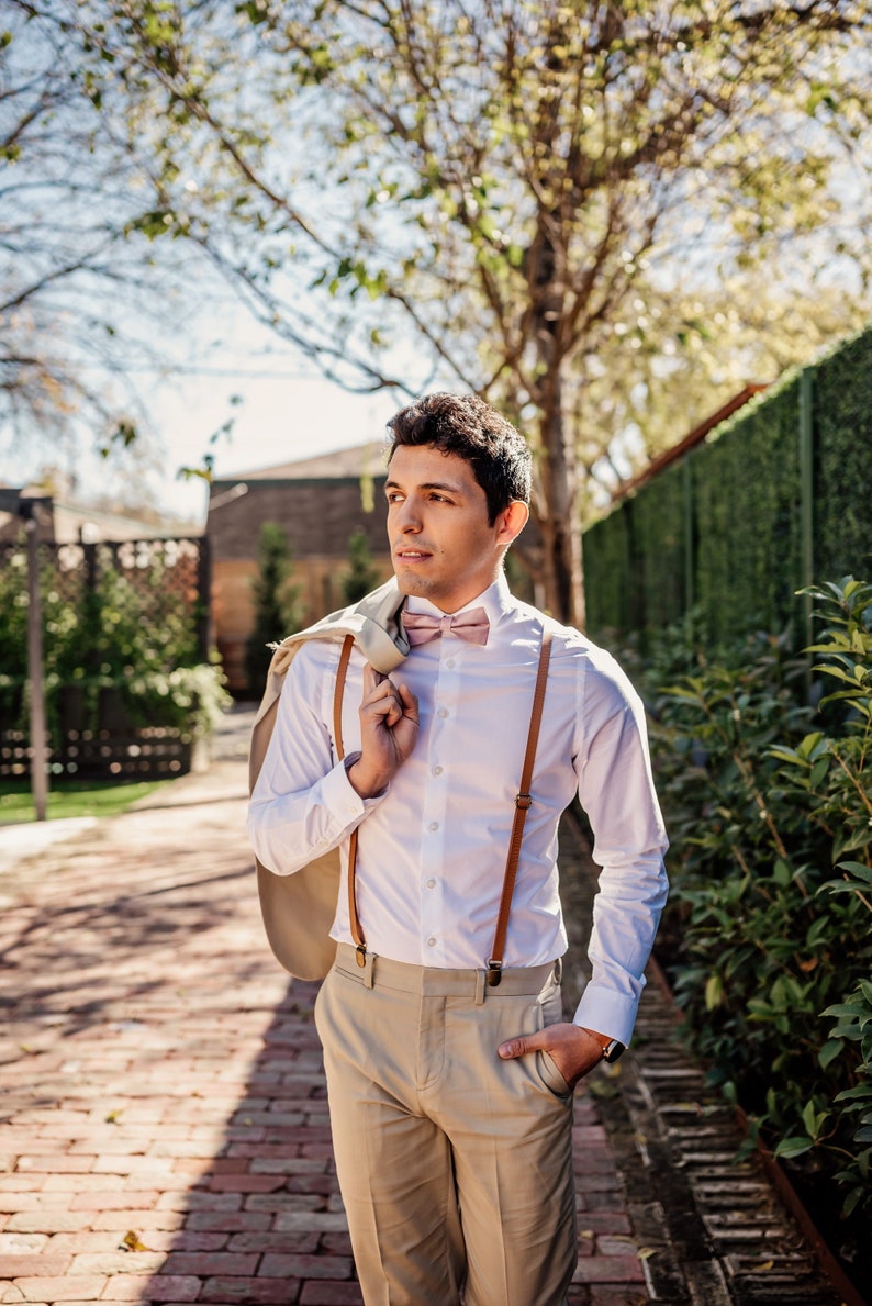 Rustic brown groomsmen wedding suspenders Weathered Coffee Vintage tan Wedding theme-Rustic,barnyard, backyard, boho, country, enchanted image 4