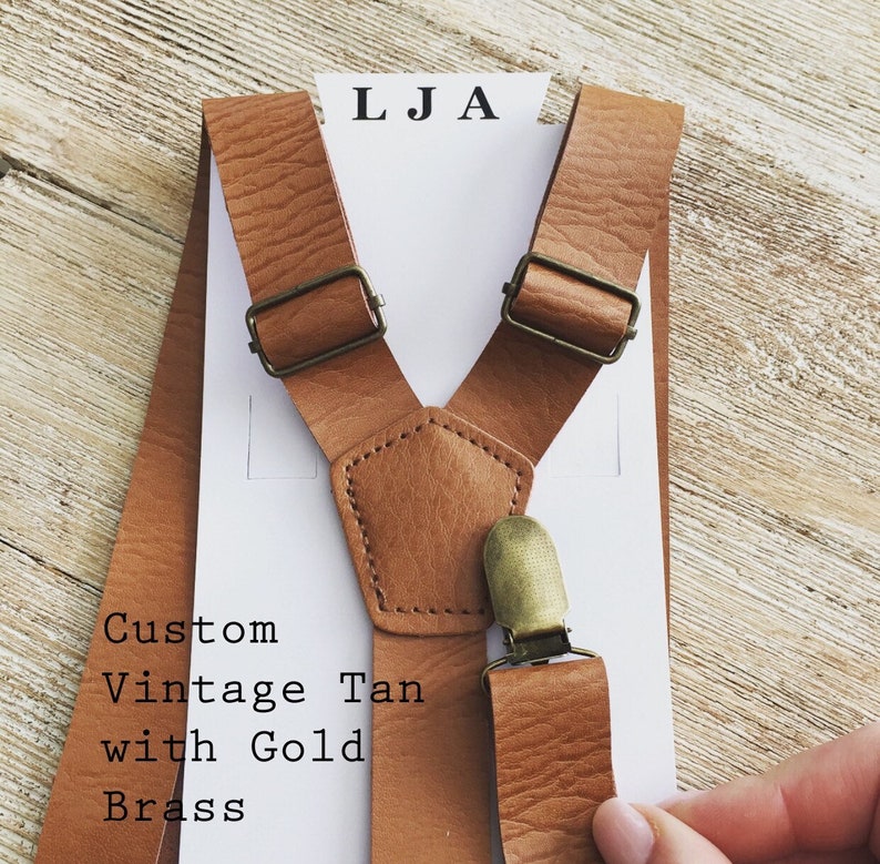 Faux Leather Suspenders for Men Wedding suspenders Groom, Ring Bearer, Rustic Groomsmen Faux Leather Suspenders Fit Big and Tall (6\u20195\u201d+)