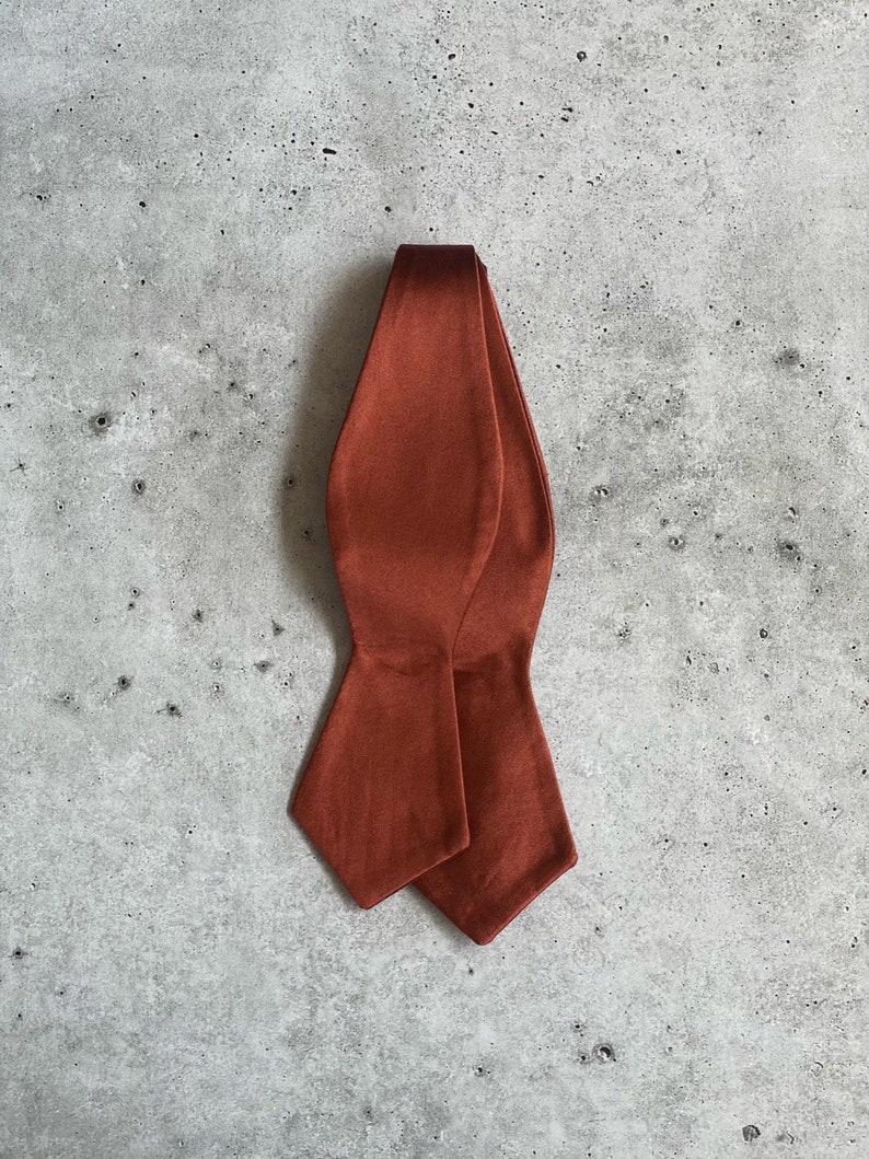 Bronze Rust Orange Bow Tie w/ Faux Leather Suspender Set Neck Tie Set Avail. Wedding Groom Groomsmen Ring bearer outfit Big & Tall 6'8 Adult SelfTie BowTie