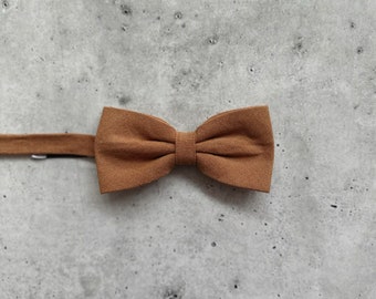 Sundial Brown Bow Tie, Sundial Neck Tie, Sundial Pocket Square, Groomsmen Wedding Brown Ties for Ring Bearer Rustic Wedding Outfit