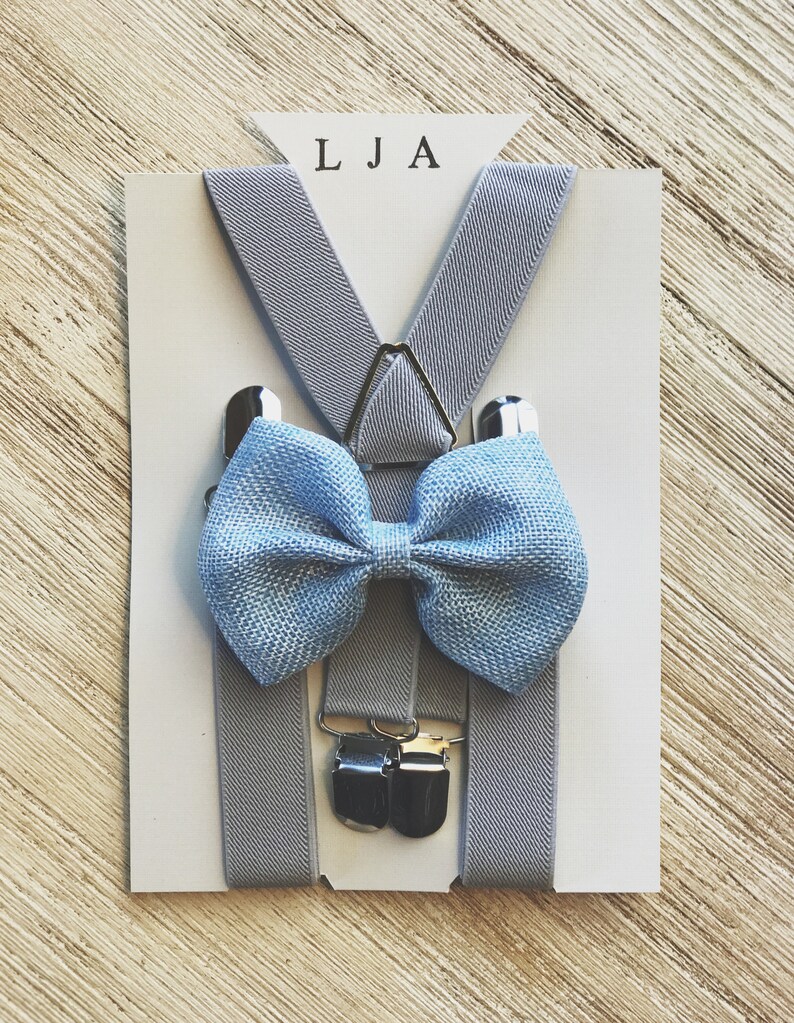 Baby Blue Bow Tie and Suspenders for Groomsmen Wedding Outfit Etsy
