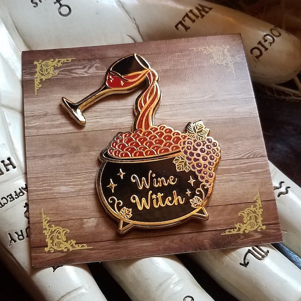 Wine Witch Enamel Pin - Collab with The Pickety Witch