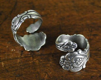 Vintage Style Spoon Ring. Victorian Jewelry. Ornate Ring. Modern Heirloom. Gifts Under 20. Adjustable Rings.