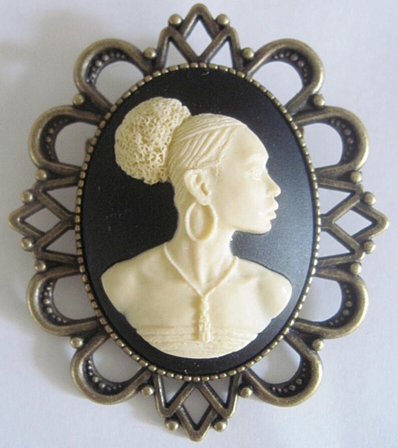 Retro Cameo Brooch African Woman Black Lives Matter Ethnic Etsy