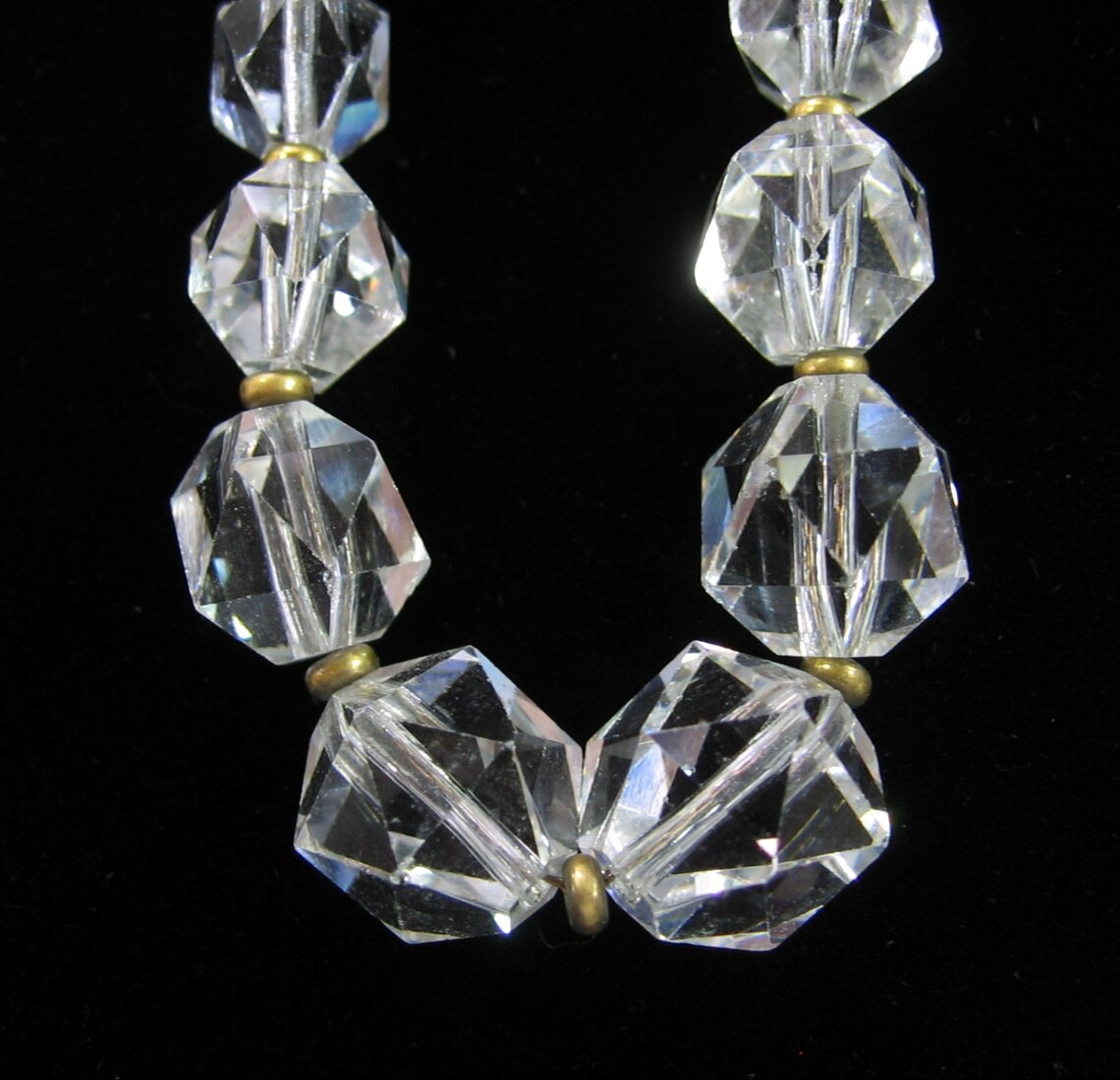 Unusual CLEAR CRYSTAL Bead Vintage Necklace Sharp TRIANGLE Etsy