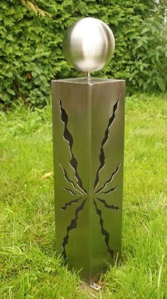 Edelstahlsaule 60 Cm Risse Edelstahlkugel Etsy